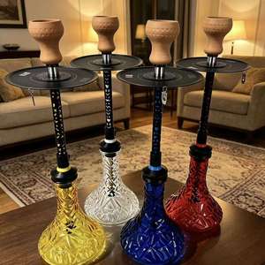 Set de Hookah de Cristal con Textura, Pipa de Shisha Moderna, Narguile, Botella de Colores para Fumar, Uso en Casa o Bar - Product Image 3