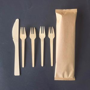 Couteau à gâteau jetable en bambou, fourchettes à fruits/frites dentelées, modèle F, longueur personnalisable pour cadeaux promotionnels, marque Mairun USA - Product Image 1