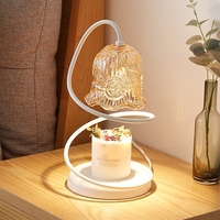 Lampe chauffe-bougie électrique esthétique avec base en bois moderne, brûleur de cire sans flamme sûr pour la décoration intérieure