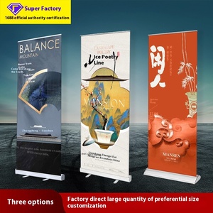 Aleación de aluminio Roll-Up 80X200Cm Soporte publicitario de acero plástico Exhibición de póster vertical para exposiciones y presentaciones - Product Image 2