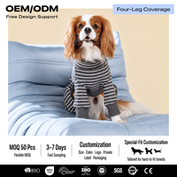 Combinaison tricotée quatre pattes pour chien, imprimé animal, mélange de coton, tailles XXS-XXL (1,5-13 kg), intérieur/extérieur, logo personnalisé, OEM ODM
