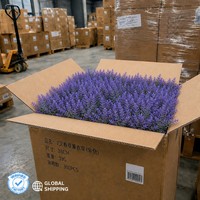 Bunga Lavender Buatan Realistis dengan Sentuhan Alami, Buket Lavender Sutra untuk Dekorasi Rumah, Pernikahan, dan Meja Gaya Nordik