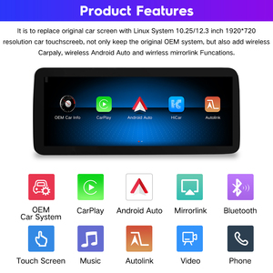 10,25 "12,3" Linux Car Radio Carplay pantalla táctil <span class=keywords><strong>Android</strong></span> AUTO para Mercedes Benz Clase A GLA Clase B clase W176 X156 W246 - Product Image 5