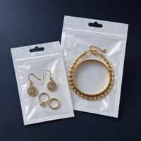 Sacs à fermeture éclair translucides nacrés en PE personnalisés en usine pour bijoux, boucles d'oreilles, bagues, bracelets