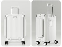 Valise à roulettes multifonctionnelle Koowo 2026 à 4 roues avec poche avant, porte-gobelet, support de téléphone et port USB pour le voyage