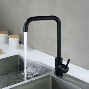 Commercio all'ingrosso della fabbrica in acciaio inox nero <span class=keywords><strong>rubinetto</strong></span> da cucina 360 gradi <span class=keywords><strong>rotativo</strong></span> lavello miscelatore acqua calda e fredda rubinetti di miscelazione - Product Image 2