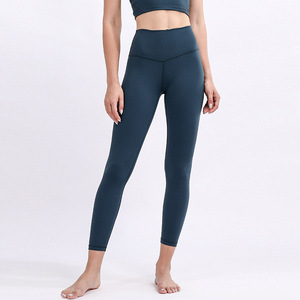 Women High Waist Seamless Quick Dry Custom Solid Yoga Pants Eco-Friendly <b>Tummy</b> <b>Control</b> Fitness Running Sport - Product Image 3