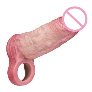 Factory Liquid Silicone Cock Sleeve Realistic Male Enhancement Toy Penis Condom Extension Delay Sheath <b>Dildos</b> Product - Product Image 1