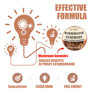 Ashwagandha cervello che rinforza l'integratore di fungo naturale estratto di supporto immunitario per alleviare lo Stress fungo estratto di gummies - Product Image 3