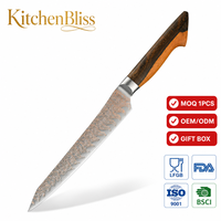 Couteau de Chef Damascus Personnalisé KitchenBliss OEM ODM 73 couches VG10 Couteaux de Chef Japonais Sakimaru Couteaux à Désosser Trancher Sashimi