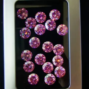 Оптовый бестарный Розовый Синтетический бриллиант 1 карат D VVS1 лаборатория создала синтетический драгоценный камень для изготовления ювелирных изделий