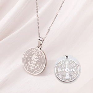 DAIHE Unisex sette arcangeli segno collana di amuleto religioso in acciaio inox disco moneta Totem magia <span class=keywords><strong>Array</strong></span> per gli uomini e le donne - Product Image 5