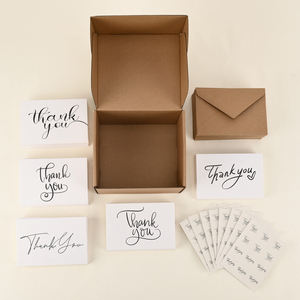 Set di Biglietti di Ringraziamento Personalizzati con Logo Stampato, Piegati a Mano, con Buste in Carta Kraft per Aziende e Matrimoni - Product Image 6