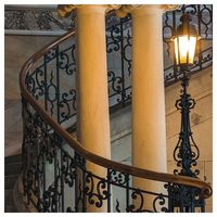 Grille de fenêtre en fer moderne à motif personnalisé, barrière de sécurité en métal pour bâtiment résidentiel