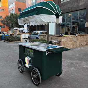 Chariot à glaces mobile personnalisé <span class=keywords><strong>de</strong></span> haute qualité avec réfrigérateur et équipement, chariot à pousser à la main pour l'extérieur - Product Image 2