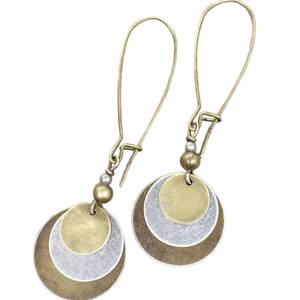 Bohemian Retro Multi Layer Circle Drop Earrings Copper Alloy Geometric Design Fashion Jewelry - Product Image 5