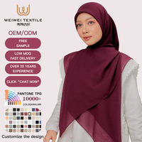 Voile en coton doux de qualité supérieure, fluide, les couleurs unies les plus vendues, pour femmes musulmanes, châle hijab