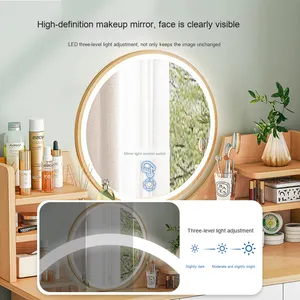 Bàn trang điểm phòng ngủ tối giản hiện đại có gương trang điểm có đèn, bàn tích hợp nhỏ gọn cho phòng cho thuê - Product Image 4