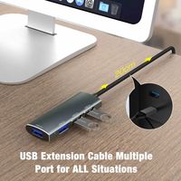 Hub USB 3.0 de Alta Calidad con 4 Puertos, Divisor de 5 Gbps, Mini Expansor de Aleación de Aluminio para Laptop/PC/Windows, en Stock