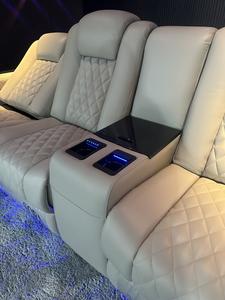 Ensemble de canapé inclinable électrique en cuir de grain supérieur de style <span class=keywords><strong>coréen</strong></span> salon de meubles de théâtre multifonctionnel - Product Image 4