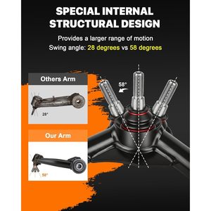 ชุดควบคุมแขนบนด้านหน้า Vypart สำหรับยกสูง 2-4 นิ้ว สำหรับรถ 1500 4WD แบบท่อ พร้อมบูช PU สีดำ รับประกัน 12 เดือน - Product Image 6