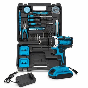 Nuovissimo Set Trapano Avvitatore a Batteria 21V, Kit Multifunzione con Batteria al Litio, Utensili Manuali, Valigetta Combo, Attrezzatura Affidabile <span class=keywords><strong>per</strong></span> <span class=keywords><strong>Officina</strong></span> - Product Image 1