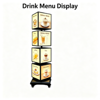 Boîte lumineuse publicitaire robuste sur pied, résistante aux intempéries, avec éclairage LED pour affichage de menus de restaurant en extérieur