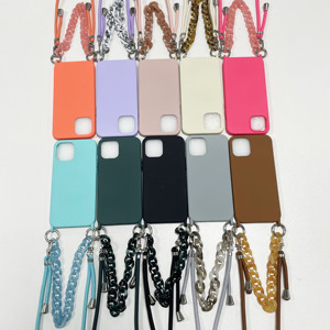 <span class=keywords><strong>Cordon</strong></span> de Sangle Bandoulière Chaîne Marbrée <span class=keywords><strong>Coque</strong></span> en Silicone Souple Antichoc Étanche pour Téléphone Portable - Product Image 1