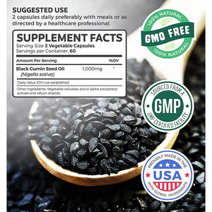 Huile de graines de cumin noir OEM, 120 capsules molles, santé de la peau, végétalien, huile de graines de cumin noir pure pressée à froid - Product Image 3