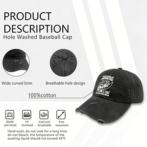 Gorra <span class=keywords><strong>de</strong></span> Béisbol Deportiva <span class=keywords><strong>de</strong></span> Algodón Lavado Estilo Vintage, Sin Estructura, <span class=keywords><strong>de</strong></span> Mezclilla, Retro, Ajustable, <span class=keywords><strong>de</strong></span> 6 Paneles, con Bordado - Product Image 4