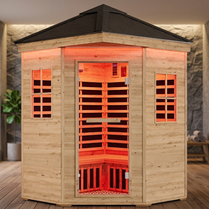 Outdoor <b>Sauna</b> 4 Person, Infrared <b>Saunas</b> for Home, Low EMF 2850W/240V/20A Spruce - Product Image 2