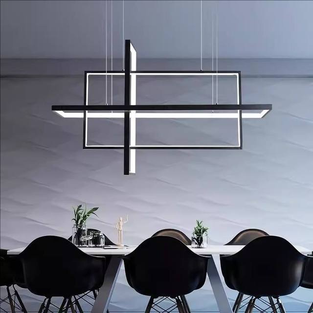 TOGETHER Modern Luxury Black Chandelier for Living & Dining Room Remote Control Pendant Lights