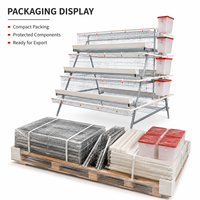 Cage à poules pondeuses de type A HK, 4 niveaux, 4 portes, pour poulaillers et fermes avicoles