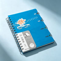Carnet à spirale A5 personnalisé en gros, couverture rigide, 5 sujets avec 4 intercalaires en PP, 105 feuilles, pour étudiants et bureau
