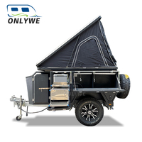 ONLYWE Remorque de camping légère tout-terrain 4x4, caravane mobile hors réseau, mini-caravane à vendre