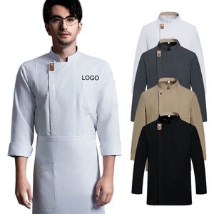 Uniformes de Cocina para Hombres, Camisas de Trabajo, Ropa de Chef, Uniformes para Restaurantes y Bares, Chaqueta de Chef - Product Image 1