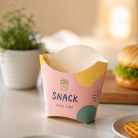 Boîte en carton pour aliments frits, paroi intérieure anti-graisse, carton kraft épais, fournisseur export pour cantines scolaires, services de restauration rapide et comptoirs de snacks