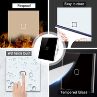 SIXWGH 1/2/3/4 Gang maison mur tactile interrupteurs de lumière panneau de verre sans ligne naturelle 10A 300W interrupteur de commande pour fil sous tension unique