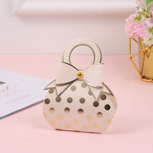 Sáng Tạo Kẹo Hộp Quà Tặng Đám Cưới <span class=keywords><strong>Polka</strong></span> <span class=keywords><strong>Dot</strong></span> In Mini Túi Xách Hộp Giấy Với Bow Trang Trí - Product Image 4