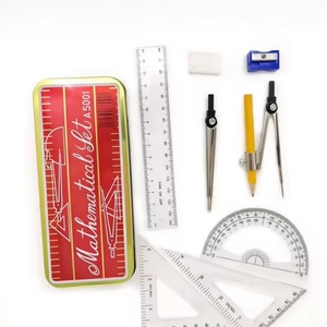 A5001 Math Set Hot Sale in Africa Wholesale Student Stationery 9pcs Geometry Exam <b>Drawing</b> Painting Tool Compass Set - Product Image 2