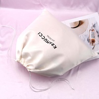 Sac à poussière en satin mat épais avec impression de logo personnalisé pour sac à main de lingerie emballage cadeau de cheveux avec cordon pochette en satin de soie