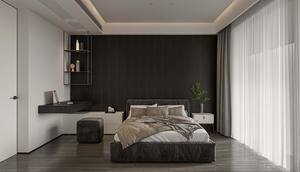 Étagères à livres en bois classiques en bois grainé intégré, ensemble de placards de luxe sur mesure dans la chambre - Product Image 3