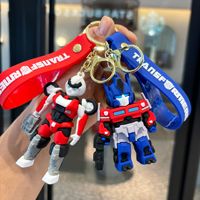 Optimus Prime Megatron 3D Transformers Robot Anahtarlık Plastik Kolye Kitap Çantası Çift Araba Anahtarları Asılı Hediyeler
