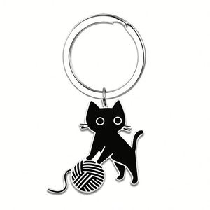 Nouveau Porte-clés Créatif Chaton Noir 2026 avec Pendentif Petit Chaton en Acier Inoxydable Émaillé pour Sac à Dos - Product Image 1