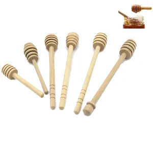 Personalisieren Sie Einweg-Dipper-Stick Manuelle Füll vorrichtung Bambus Holz abdeckung Zucker Honig Löffel