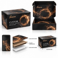 Boîte d'expédition personnalisée en carton ondulé E-Flute brillant pour cocktails, avec impression CMJN recto-verso et fermeture à rabat avant