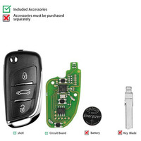 Xhorse-mando a distancia inalámbrico VVDI, 3 botones, llave de coche XNDS00EN con chip transpondedor para VVDI Mini herramienta de llave VVDI2