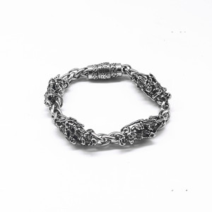 Pulsera de acero de titanio yunnique con diseño de calavera y esqueleto, cierre magnético, joyería de regalo unisex - Product Image 5
