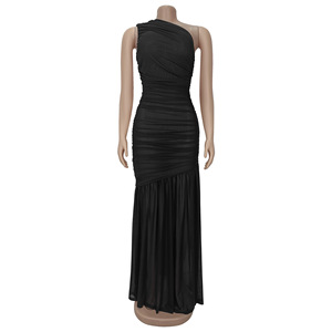 FS11221A Abiti Lunghi Monospalla alla Moda per Donne Taglie Forti - Product Image 6