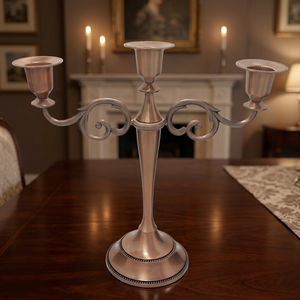 Best Quality <b>Large</b> Dinnerware <b>Candle</b> Holder Silver Plated Brass Tableware for Christmas Good Finish <b>Candle</b> Stand - Product Image 4
